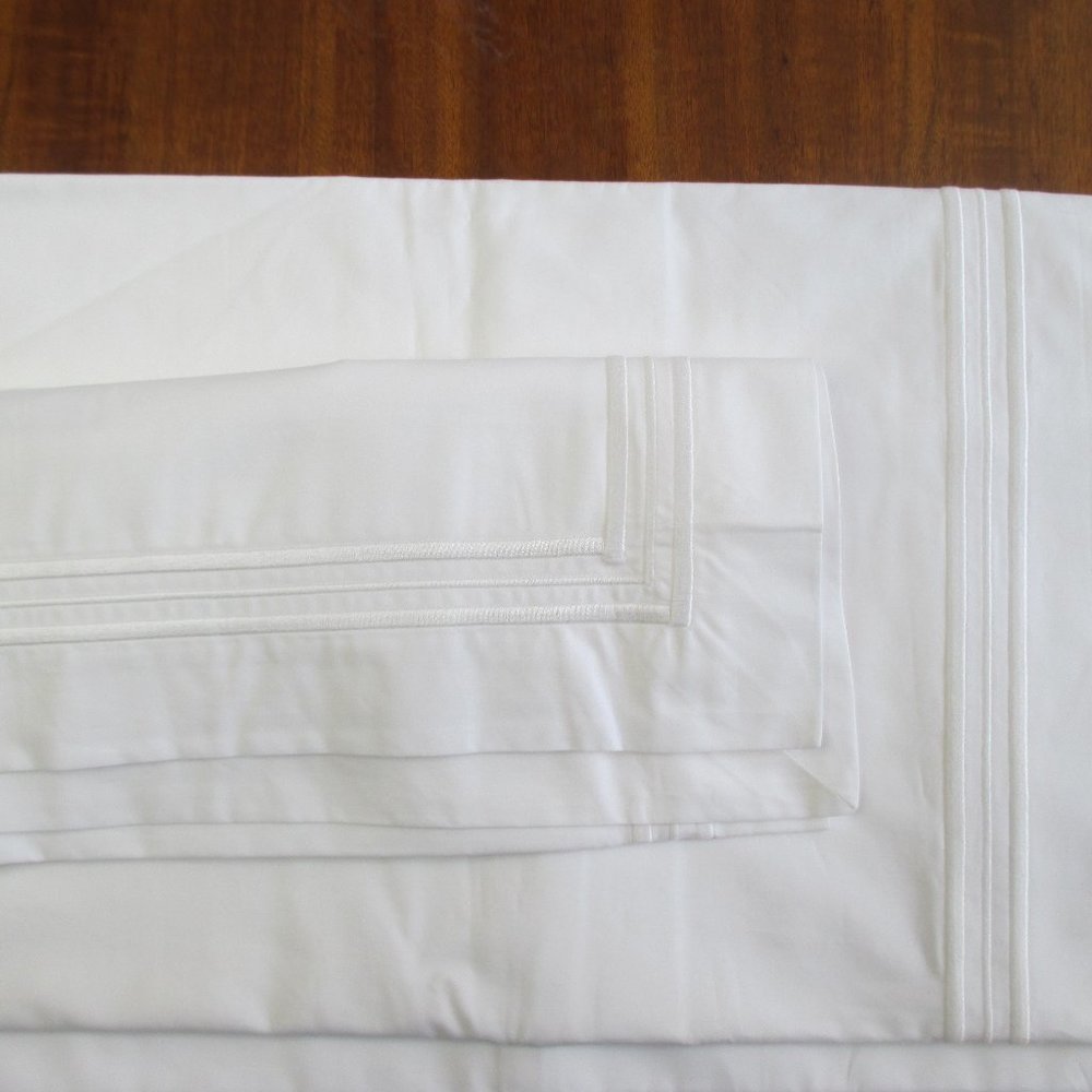 Frette Tre Bourdon Baby Sheet Set White 100% Cotton Made in Italy NWT
